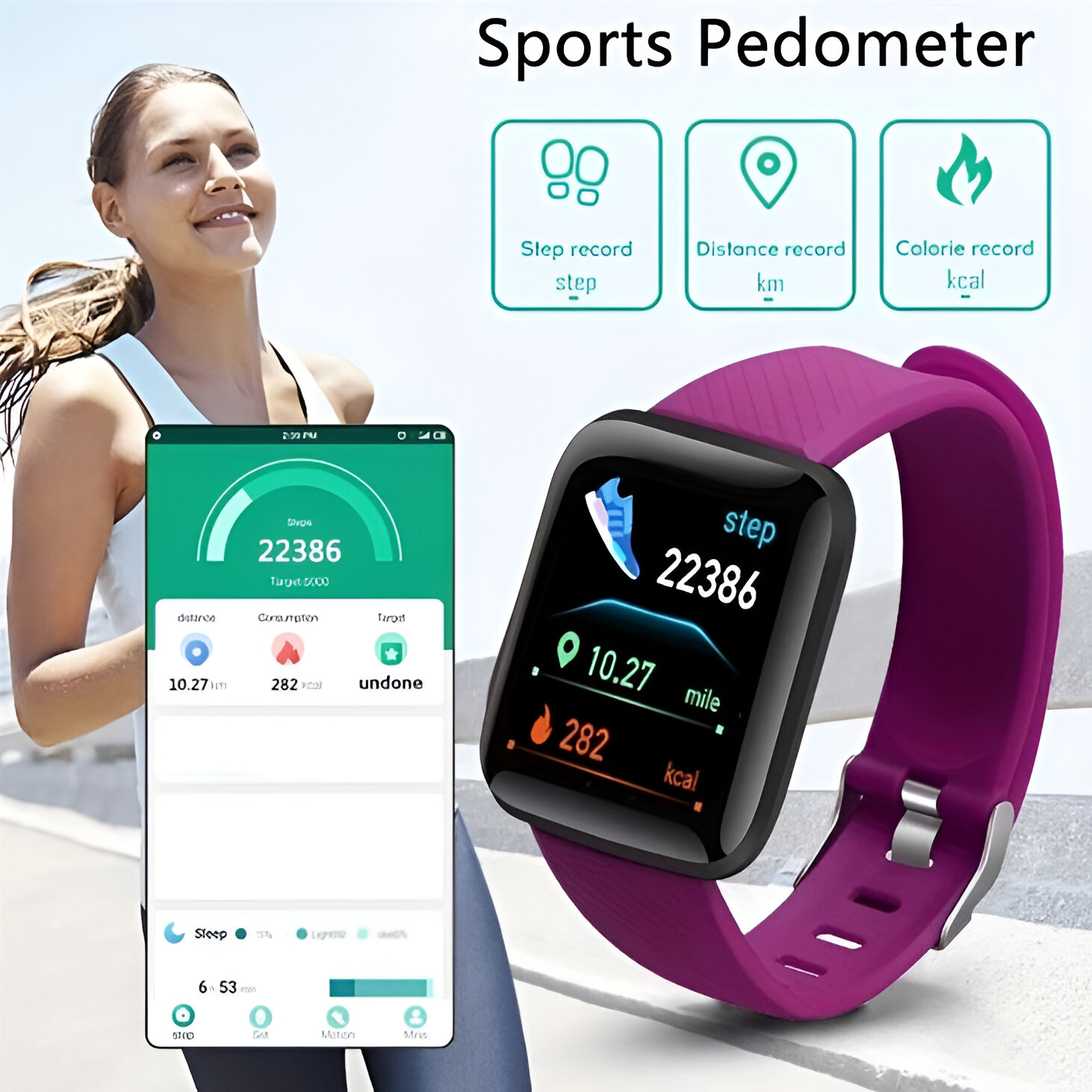 All-in-One Smartwatch for All Ages – Message Alerts, Music Control, Fitness Tracking, and True Pedometer